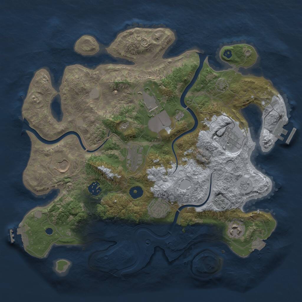 Rust Map: Procedural Map, Size: 3500, Seed: 20230615, 14 Monuments