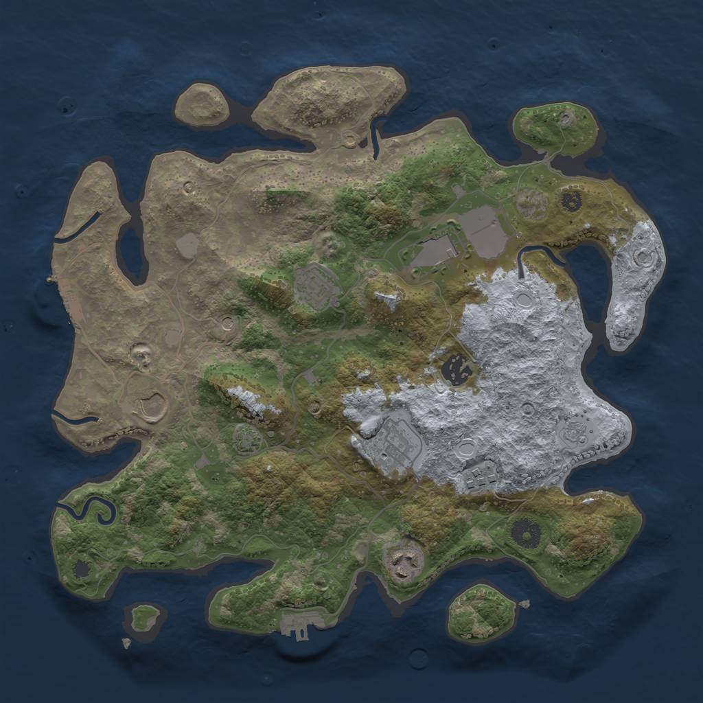 Rust Map: Procedural Map, Size: 3500, Seed: 20230615, 15 Monuments