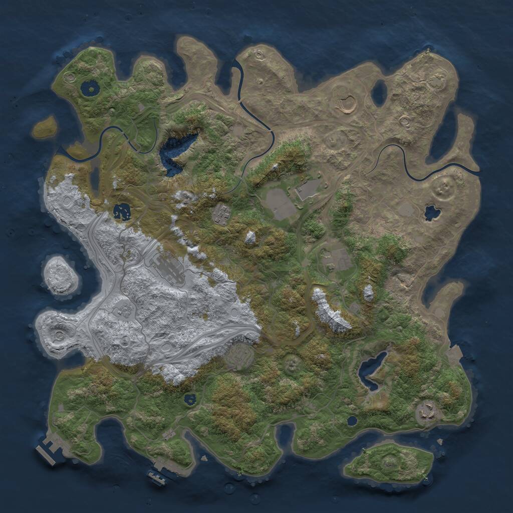 Rust Map: Procedural Map, Size: 4250, Seed: 2016213220, 14 Monuments