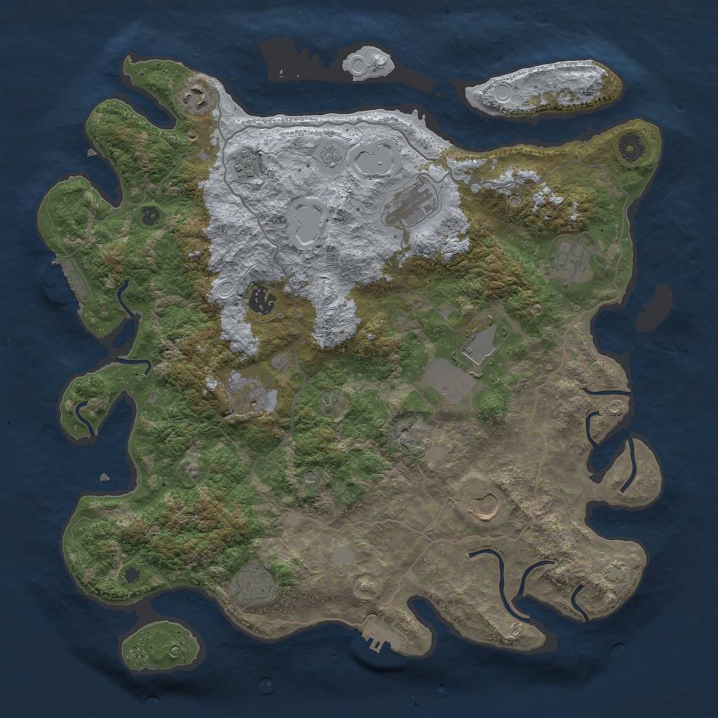 Rust Map: Procedural Map, Size: 4000, Seed: 902500305, 17 Monuments