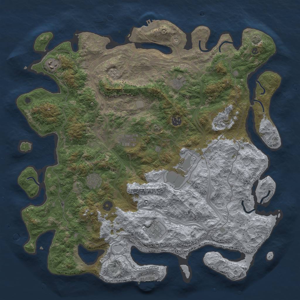 Rust Map: Procedural Map, Size: 4500, Seed: 789433415, 17 Monuments
