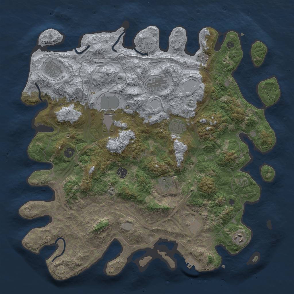 Rust Map: Procedural Map, Size: 4250, Seed: 47795354, 16 Monuments