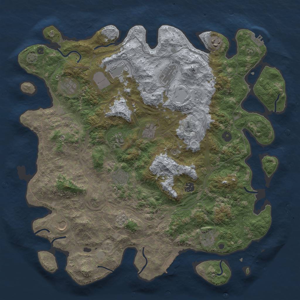 Rust Map: Procedural Map, Size: 4500, Seed: 759703653, 19 Monuments