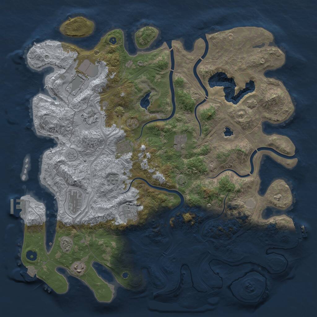 Rust Map: Procedural Map, Size: 4400, Seed: 30769597, 14 Monuments