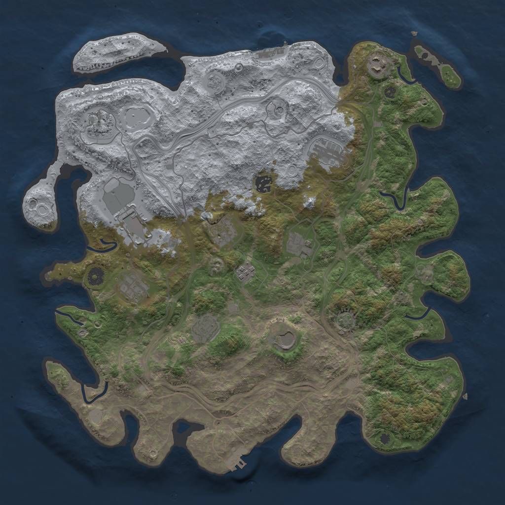 Rust Map: Procedural Map, Size: 4250, Seed: 590991, 19 Monuments