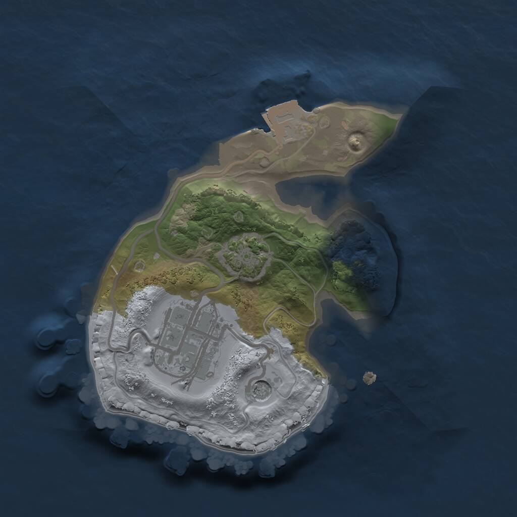 Rust Map: Procedural Map, Size: 1600, Seed: 2147483647, 4 Monuments