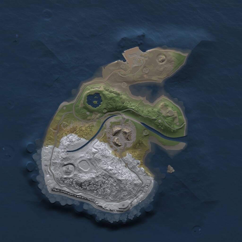 Rust Map: Procedural Map, Size: 1600, Seed: 2147483647, 2 Monuments