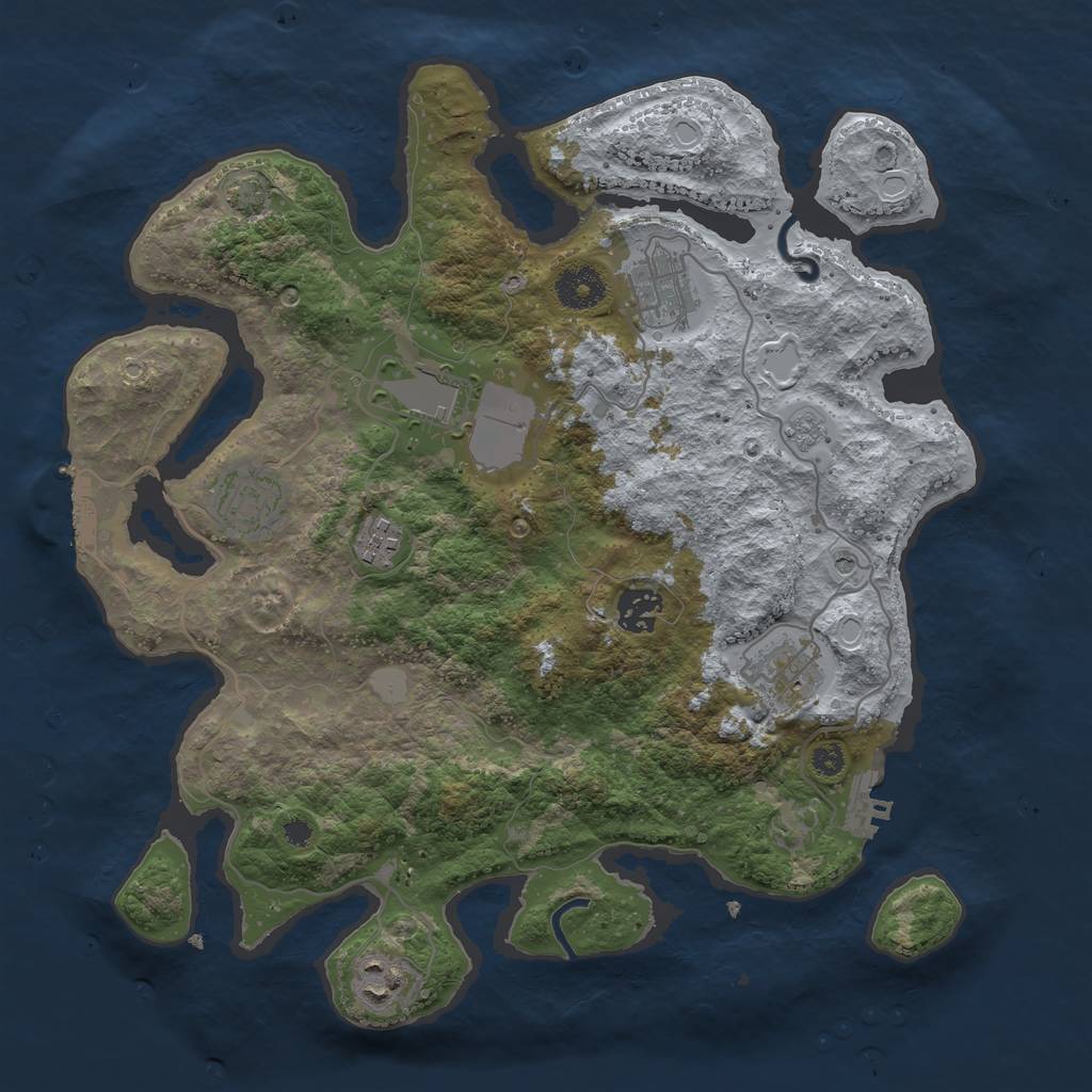 Rust Map: Procedural Map, Size: 3500, Seed: 68622106, 15 Monuments