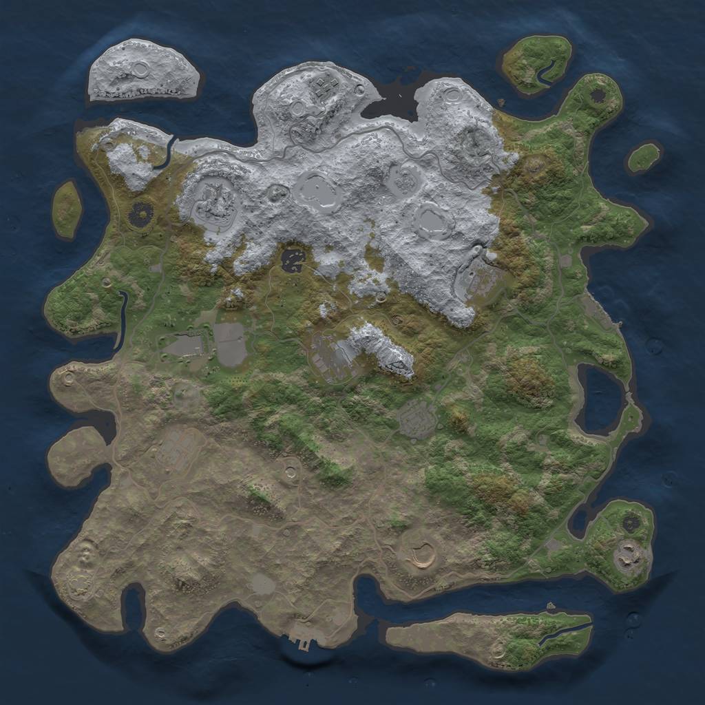Rust Map: Procedural Map, Size: 4200, Seed: 937053425, 18 Monuments