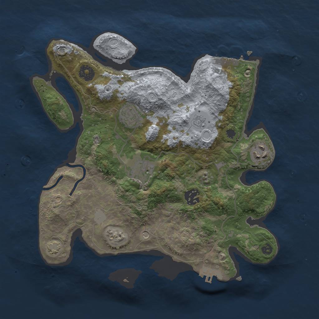 Rust Map: Procedural Map, Size: 3000, Seed: 51757, 12 Monuments