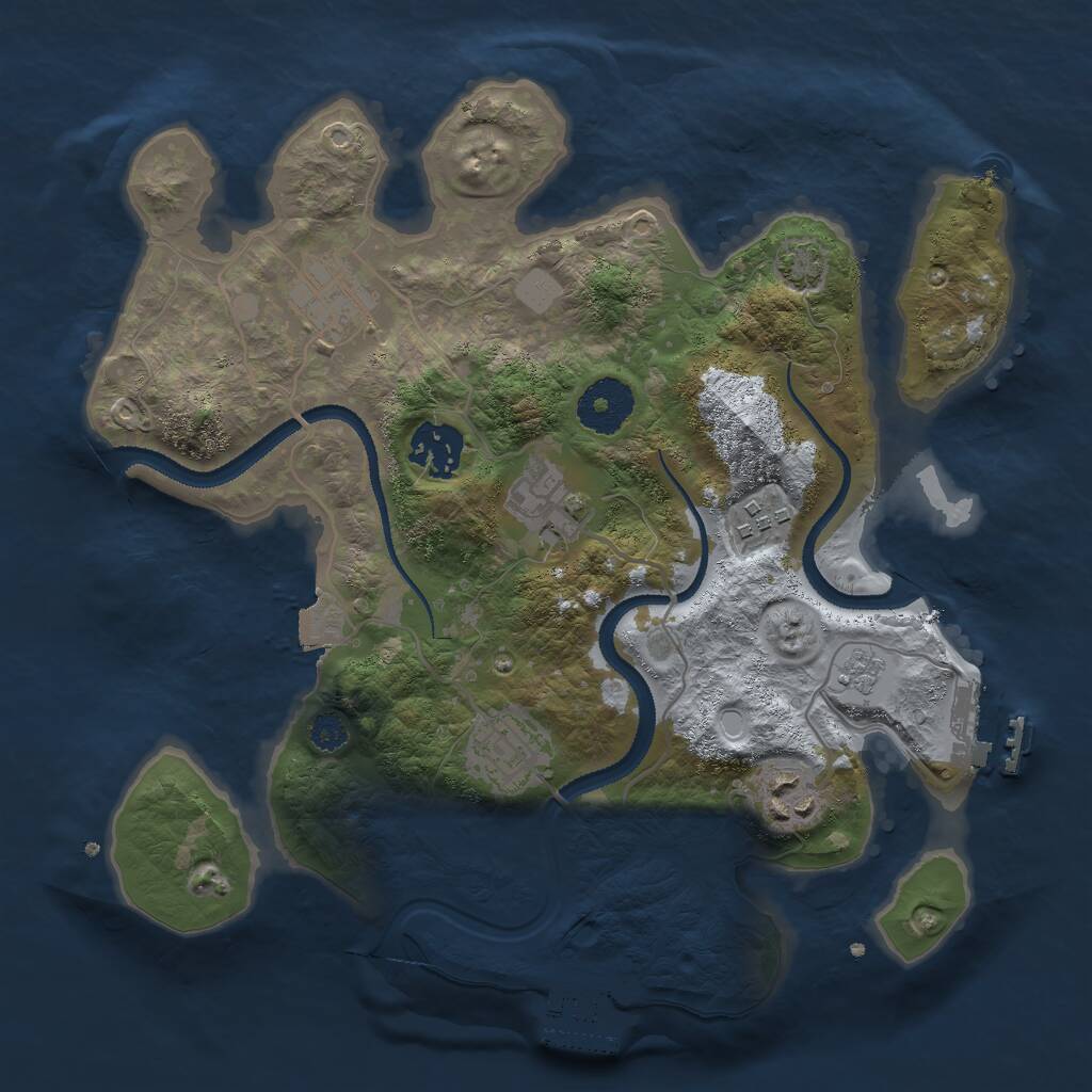 Rust Map: Procedural Map, Size: 3000, Seed: 6199, 11 Monuments