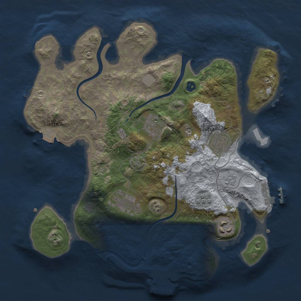 Rust Map: Procedural Map, Size: 3000, Seed: 6199, 11 Monuments