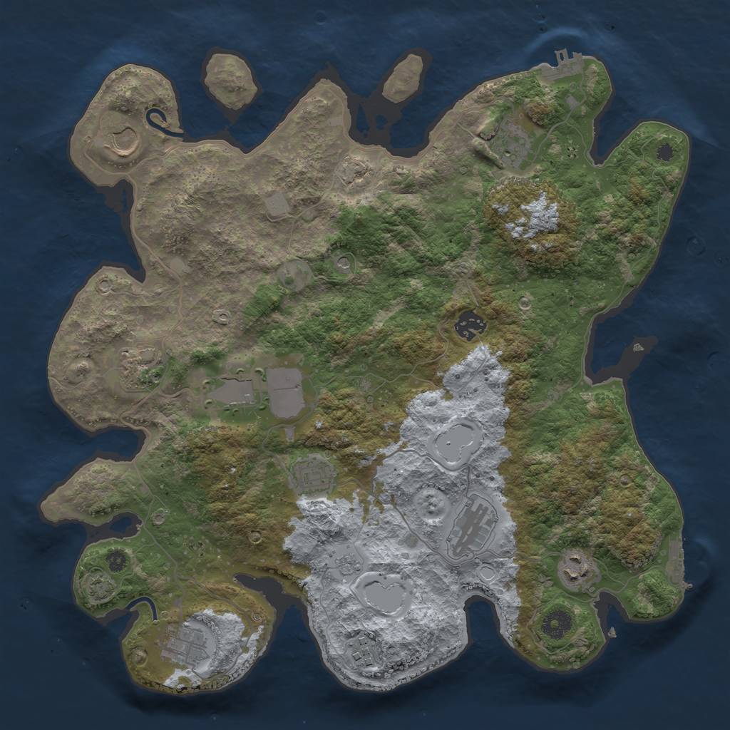 Rust Map: Procedural Map, Size: 3750, Seed: 75902336, 18 Monuments