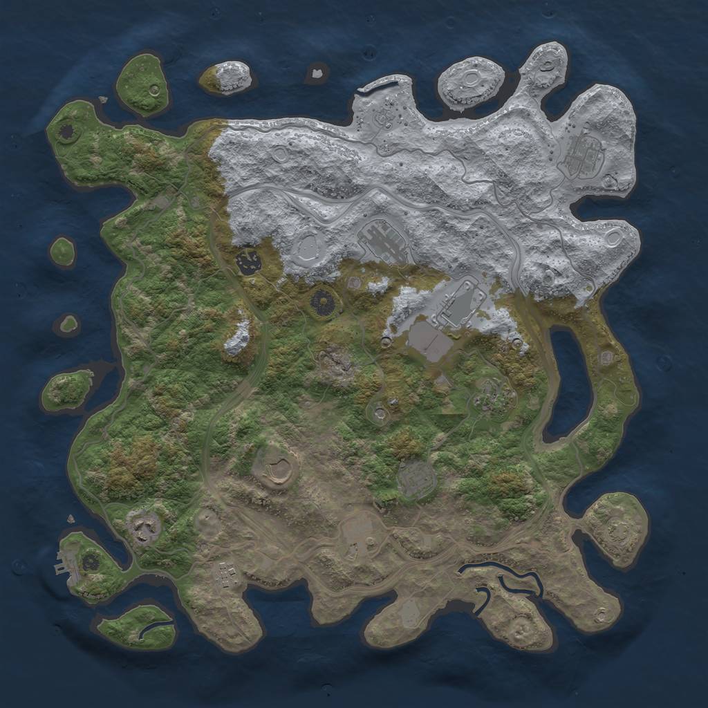 Rust Map: Procedural Map, Size: 4250, Seed: 1827861021, 17 Monuments
