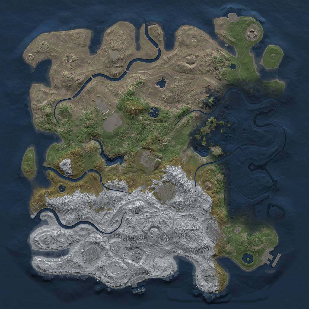 Rust Map: Procedural Map, Size: 4250, Seed: 753845260, 16 Monuments