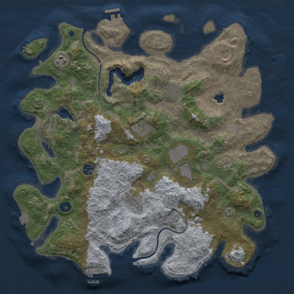 Rust Map: Procedural Map, Size: 4000, Seed: 225964149, 15 Monuments