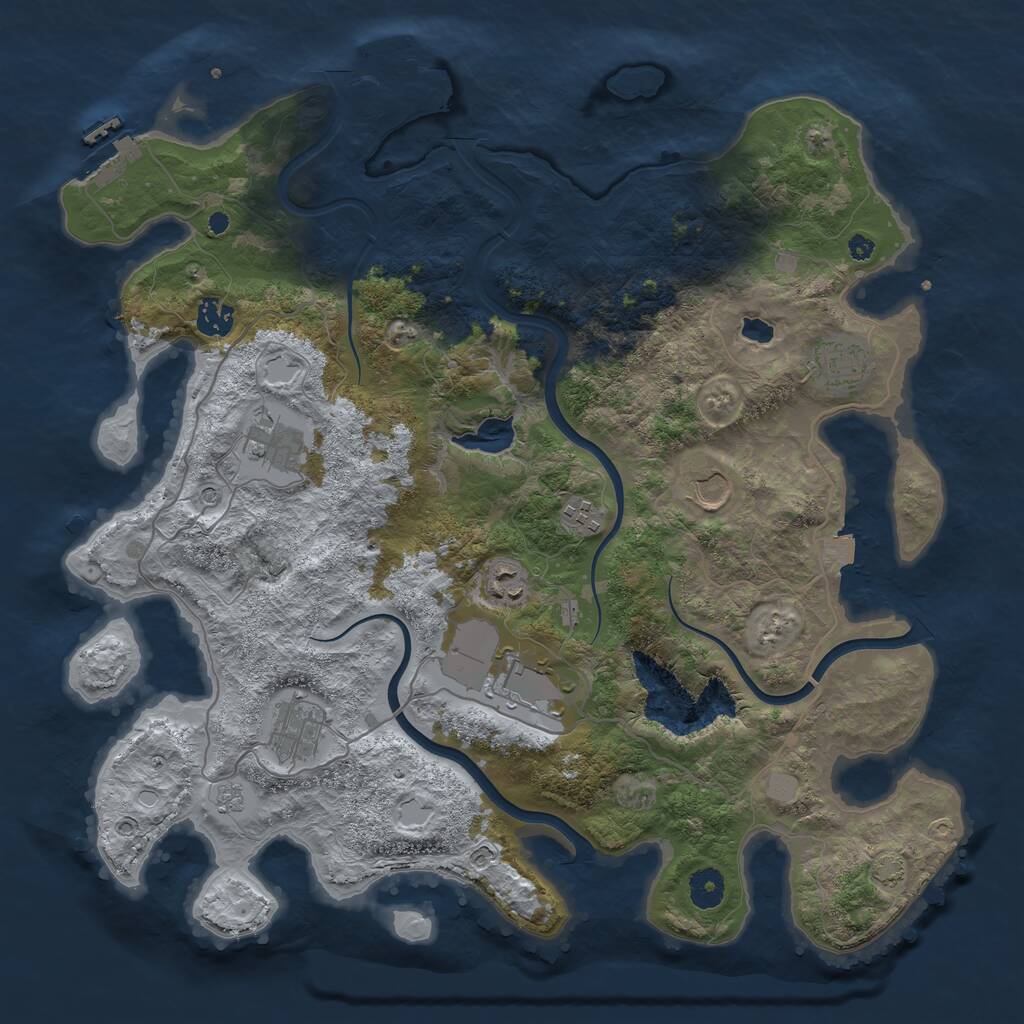 Rust Map: Procedural Map, Size: 4000, Seed: 341612202, 14 Monuments