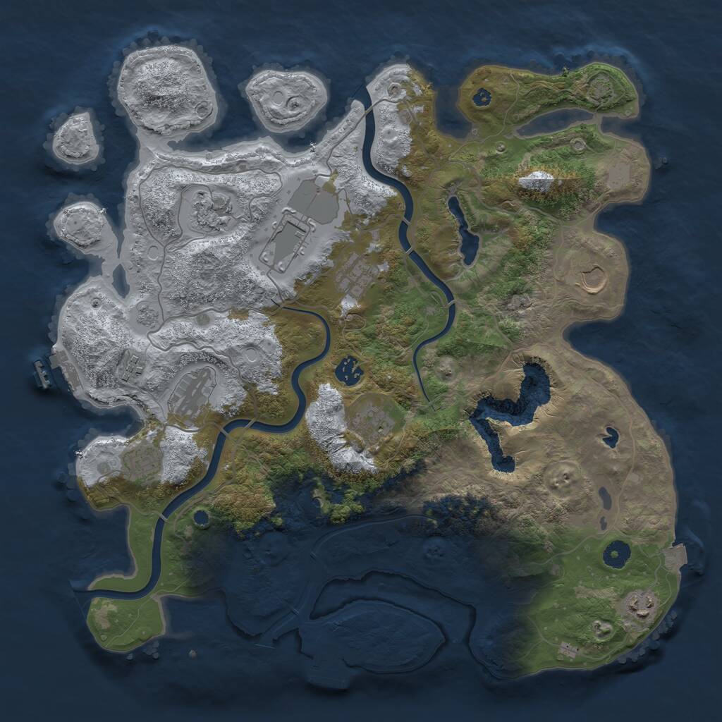 Rust Map: Procedural Map, Size: 4000, Seed: 990354127, 16 Monuments