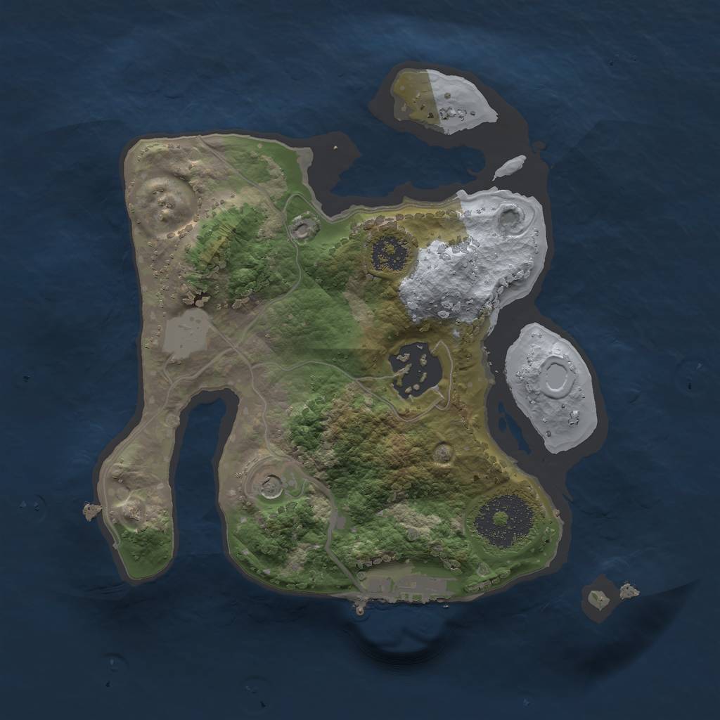 Rust Map: Procedural Map, Size: 2000, Seed: 1424168694, 6 Monuments