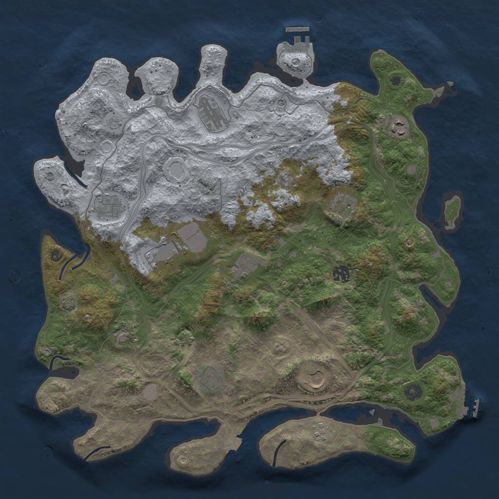 Rust Map: Procedural Map, Size: 4250, Seed: 1727206999, 17 Monuments