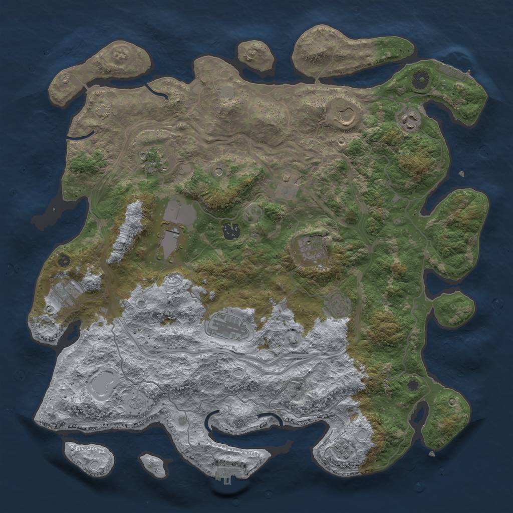 Rust Map: Procedural Map, Size: 4300, Seed: 39702349, 19 Monuments