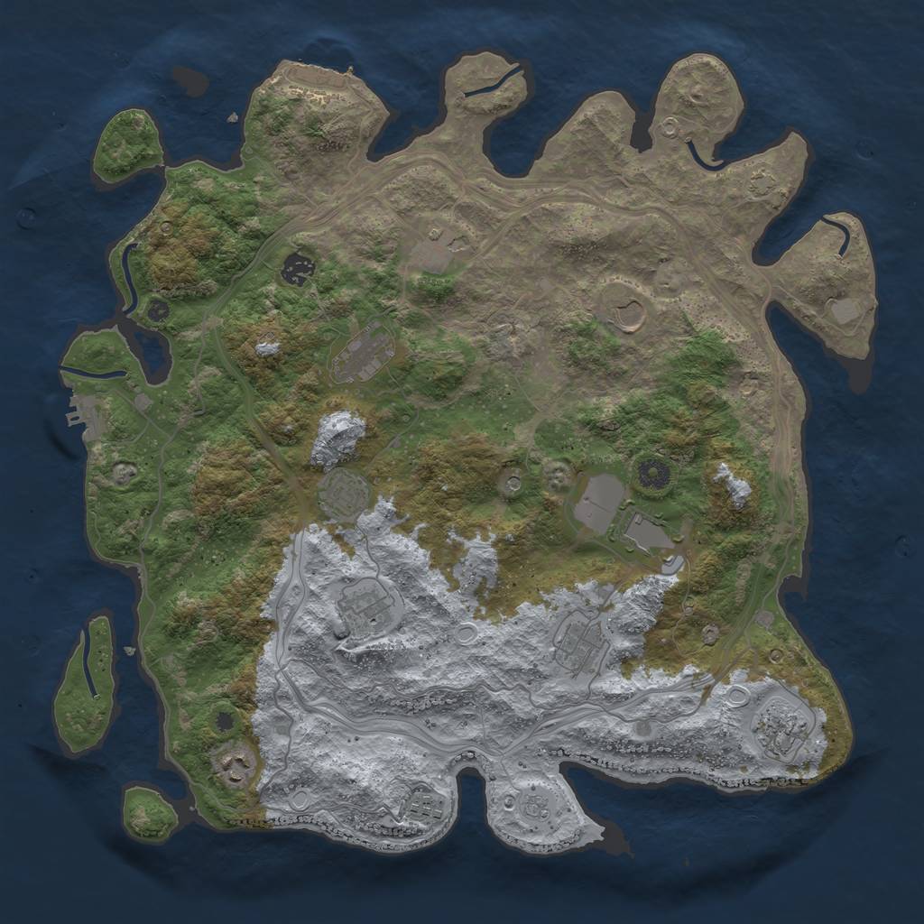 Rust Map: Procedural Map, Size: 4300, Seed: 1067, 19 Monuments