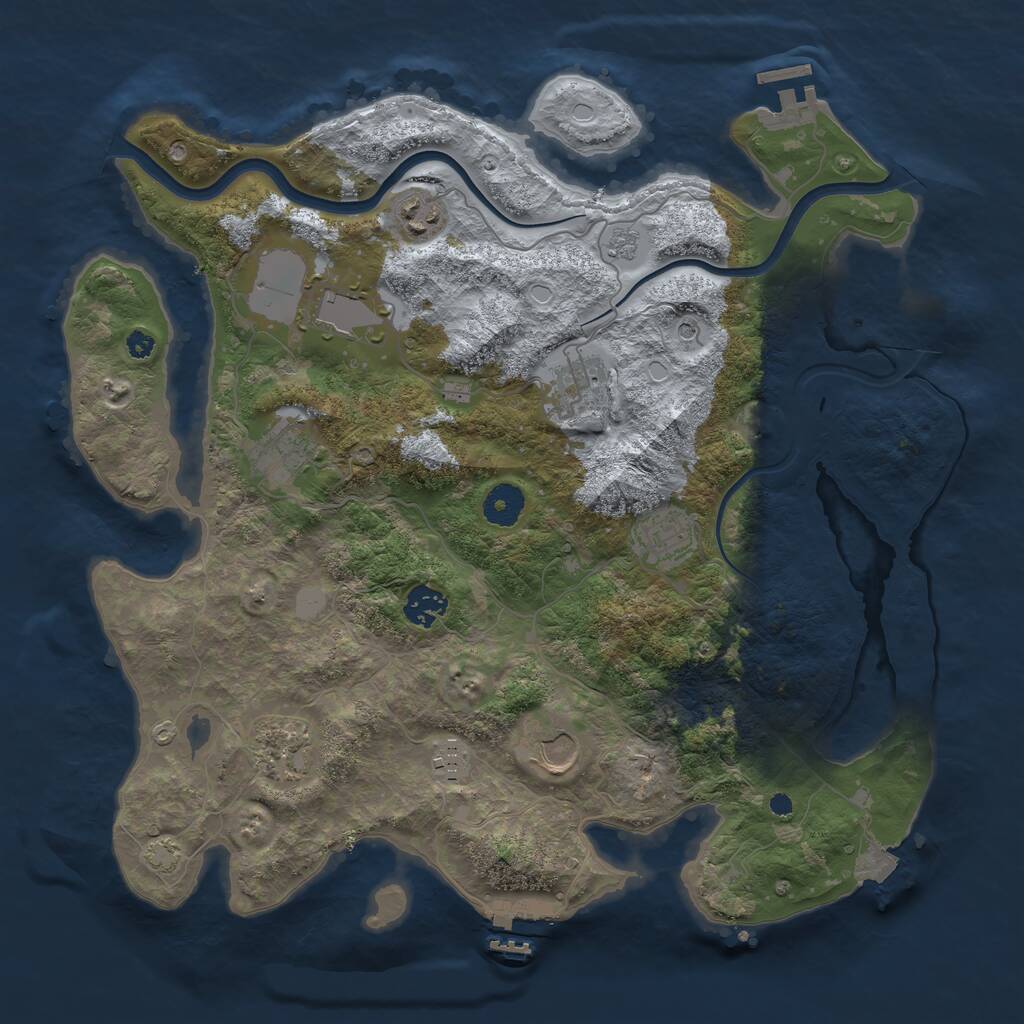 Rust Map: Procedural Map, Size: 3750, Seed: 7731717, 15 Monuments