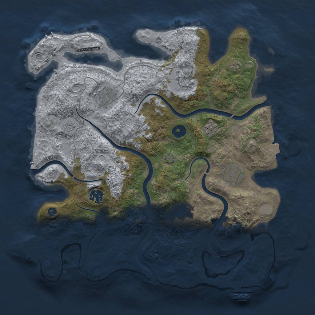 Rust Map: Procedural Map, Size: 3500, Seed: 1506, 12 Monuments