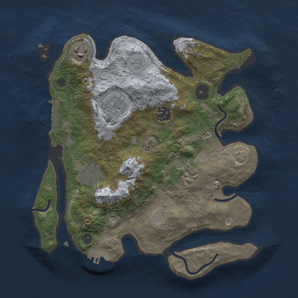 Rust Map: Procedural Map, Size: 3000, Seed: 576615135, 13 Monuments