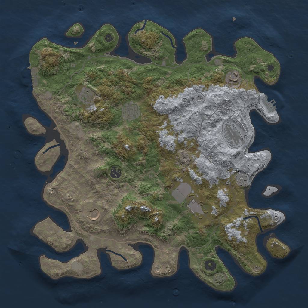 Rust Map: Procedural Map, Size: 4000, Seed: 163367863, 15 Monuments