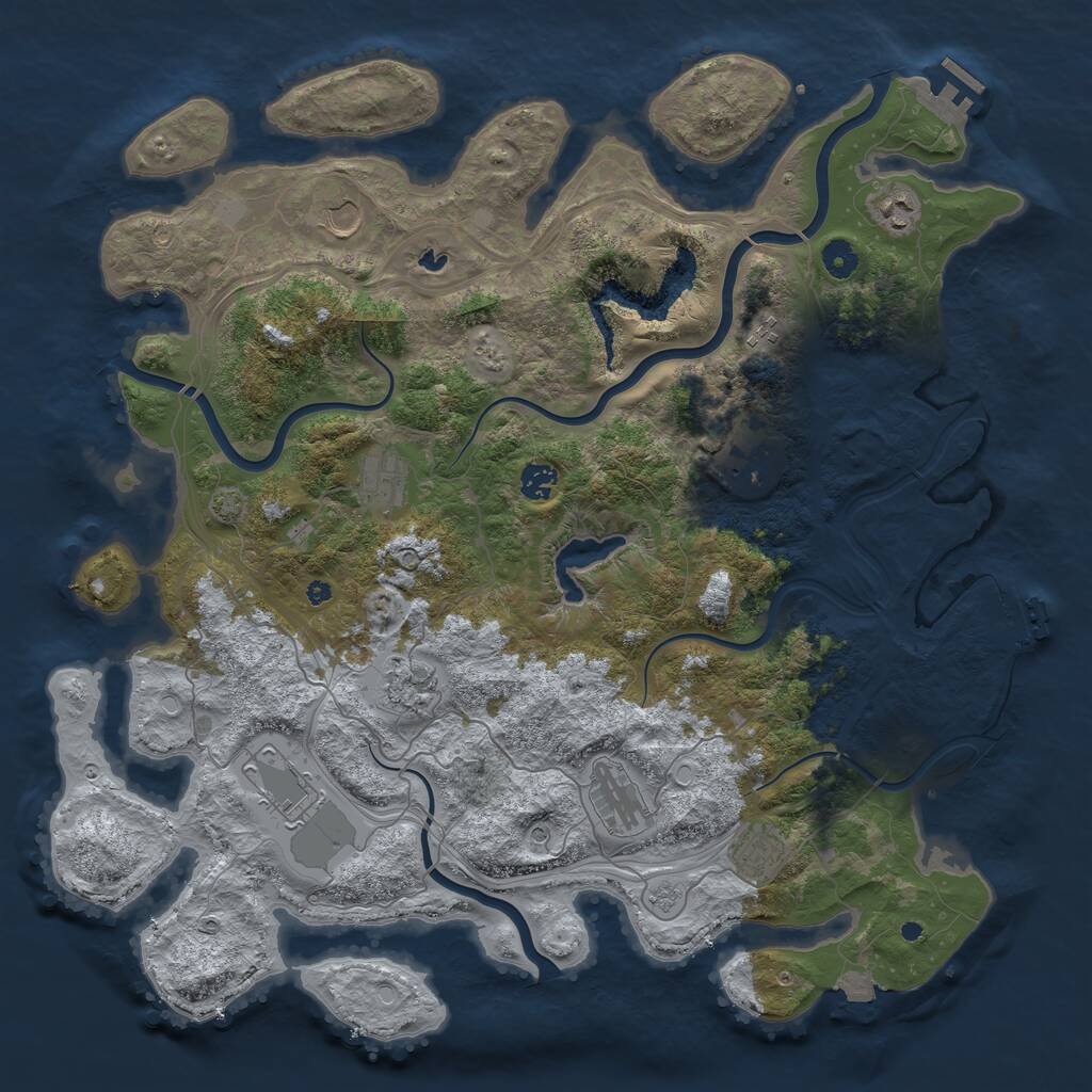 Rust Map: Procedural Map, Size: 4450, Seed: 125598, 16 Monuments
