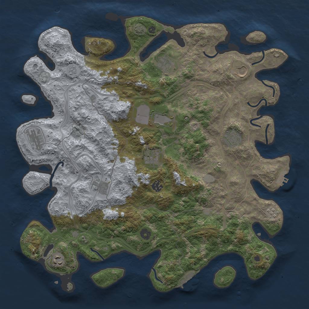 Rust Map: Procedural Map, Size: 4250, Seed: 1498465109, 18 Monuments