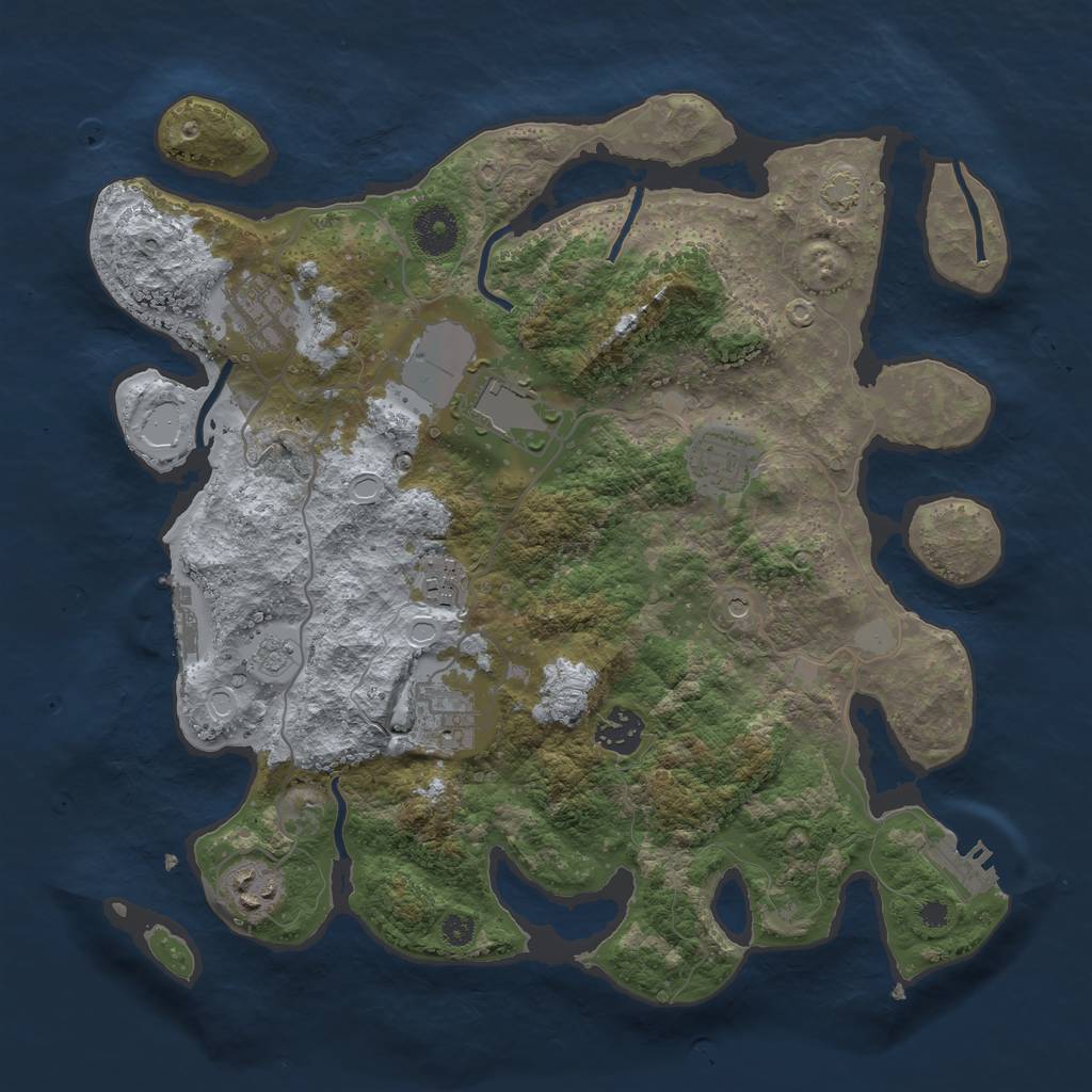 Rust Map: Procedural Map, Size: 3500, Seed: 284469169, 15 Monuments