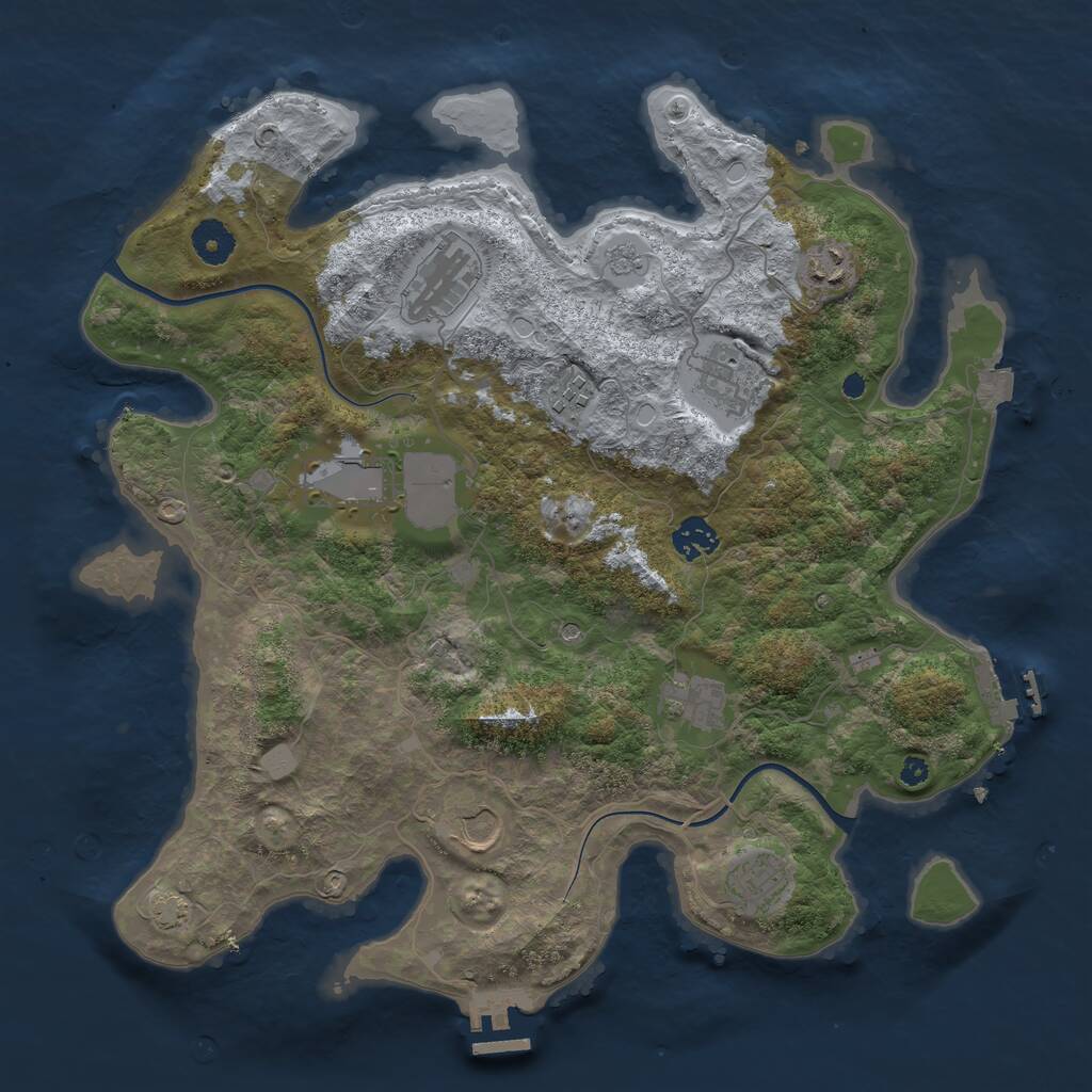 Rust Map: Procedural Map, Size: 3800, Seed: 583631883, 15 Monuments