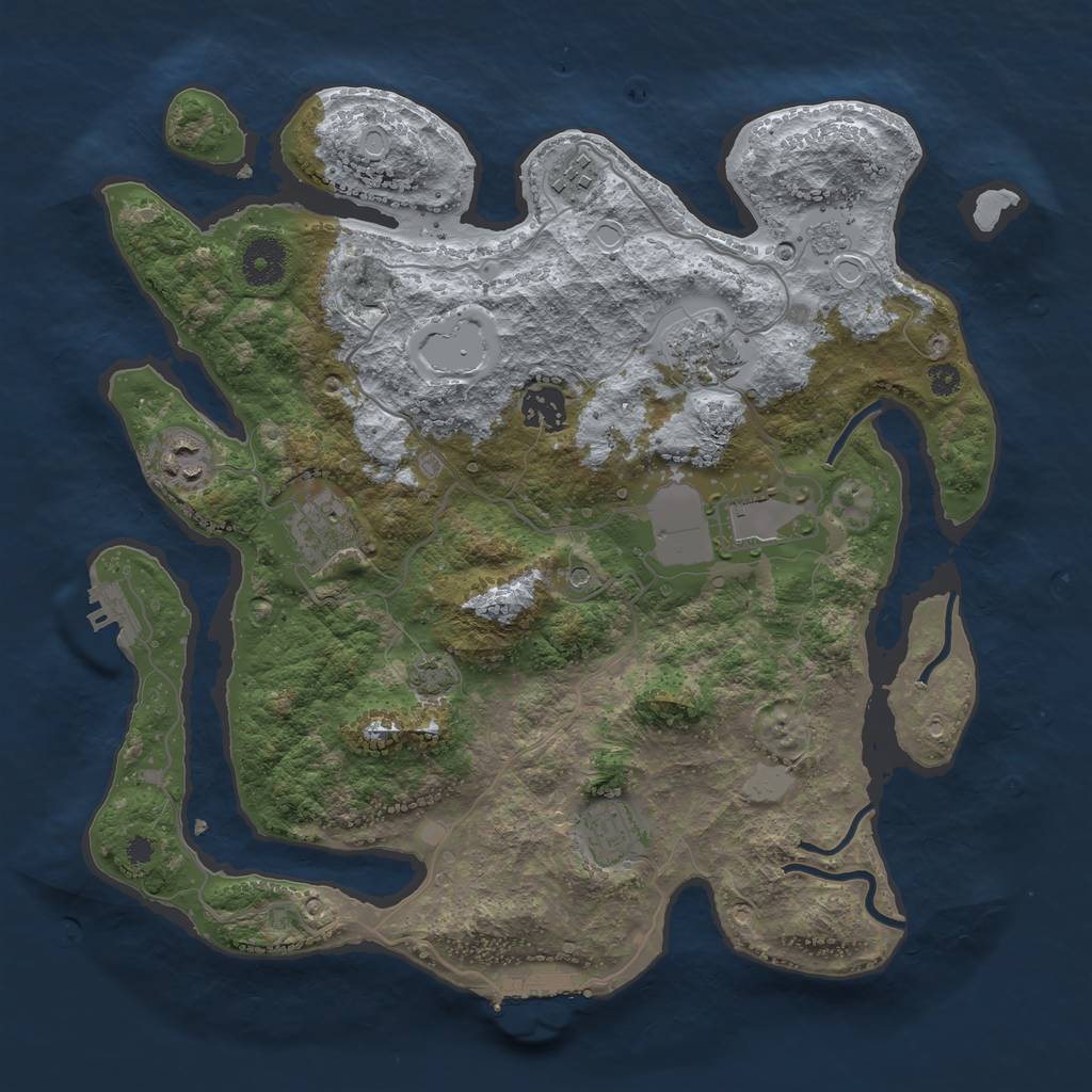 Rust Map: Procedural Map, Size: 3500, Seed: 512784449, 15 Monuments