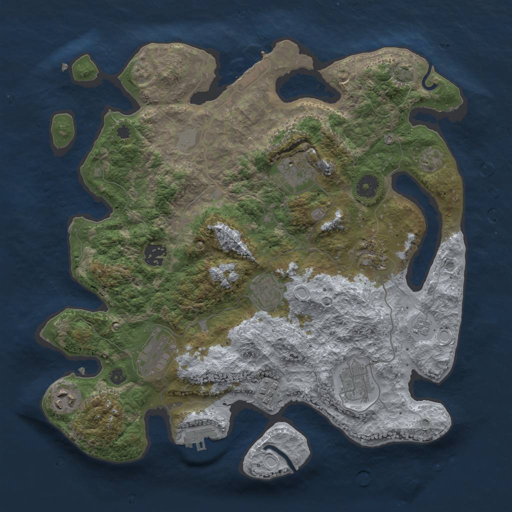 Rust Map: Procedural Map, Size: 3400, Seed: 17545070, 15 Monuments