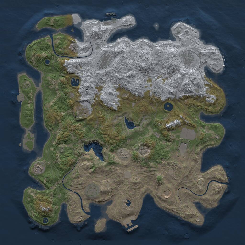 Rust Map: Procedural Map, Size: 4250, Seed: 81400763, 16 Monuments