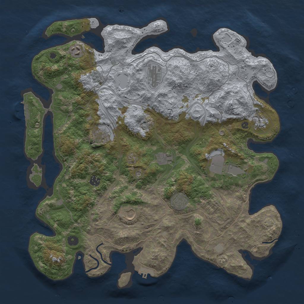 Rust Map: Procedural Map, Size: 4250, Seed: 81400763, 18 Monuments