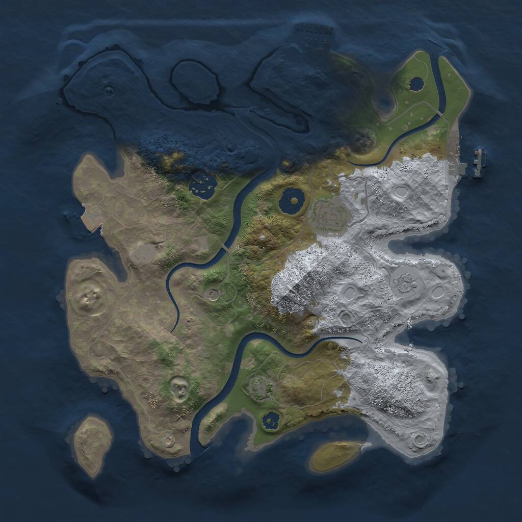 Rust Map: Procedural Map, Size: 3000, Seed: 891247892, 8 Monuments