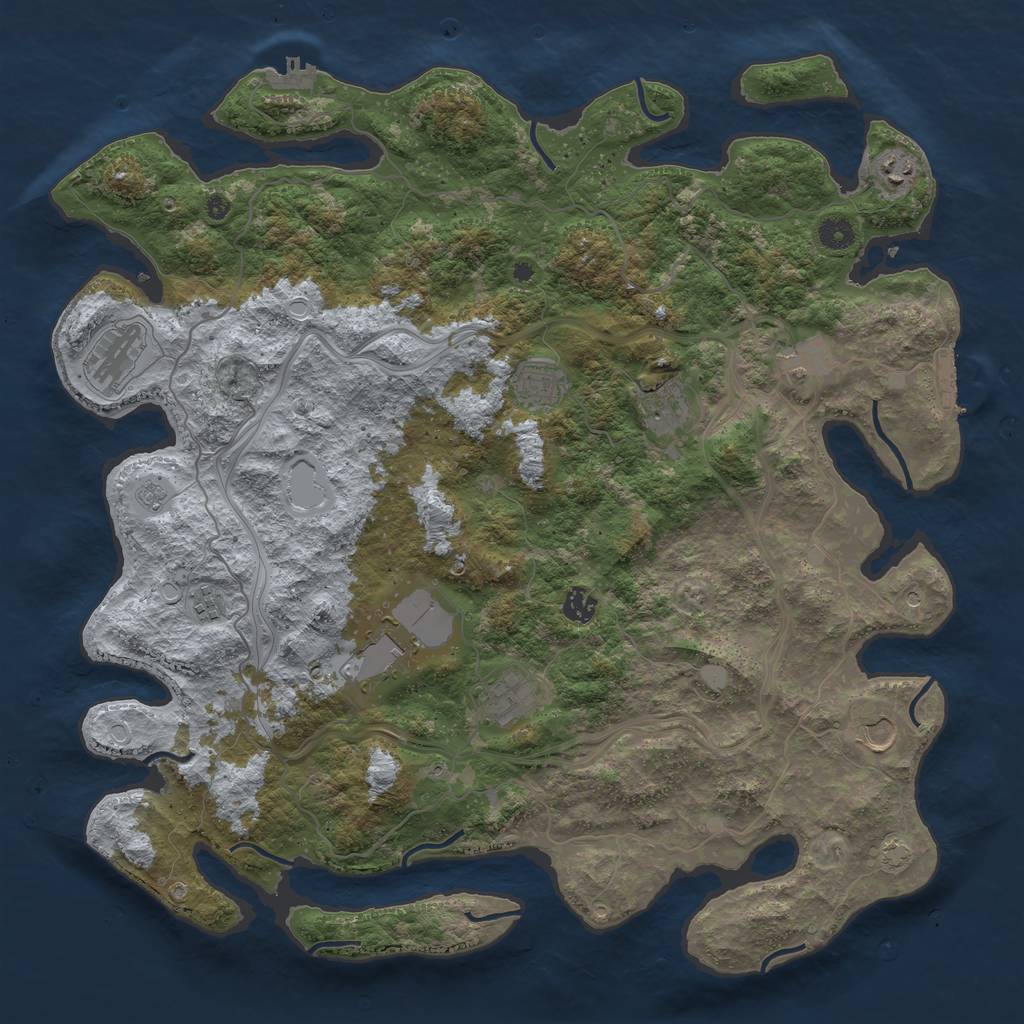 Rust Map: Procedural Map, Size: 4500, Seed: 1478574056, 18 Monuments