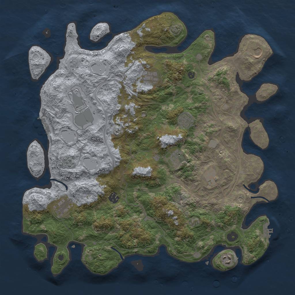 Rust Map: Procedural Map, Size: 4250, Seed: 2011055984, 18 Monuments