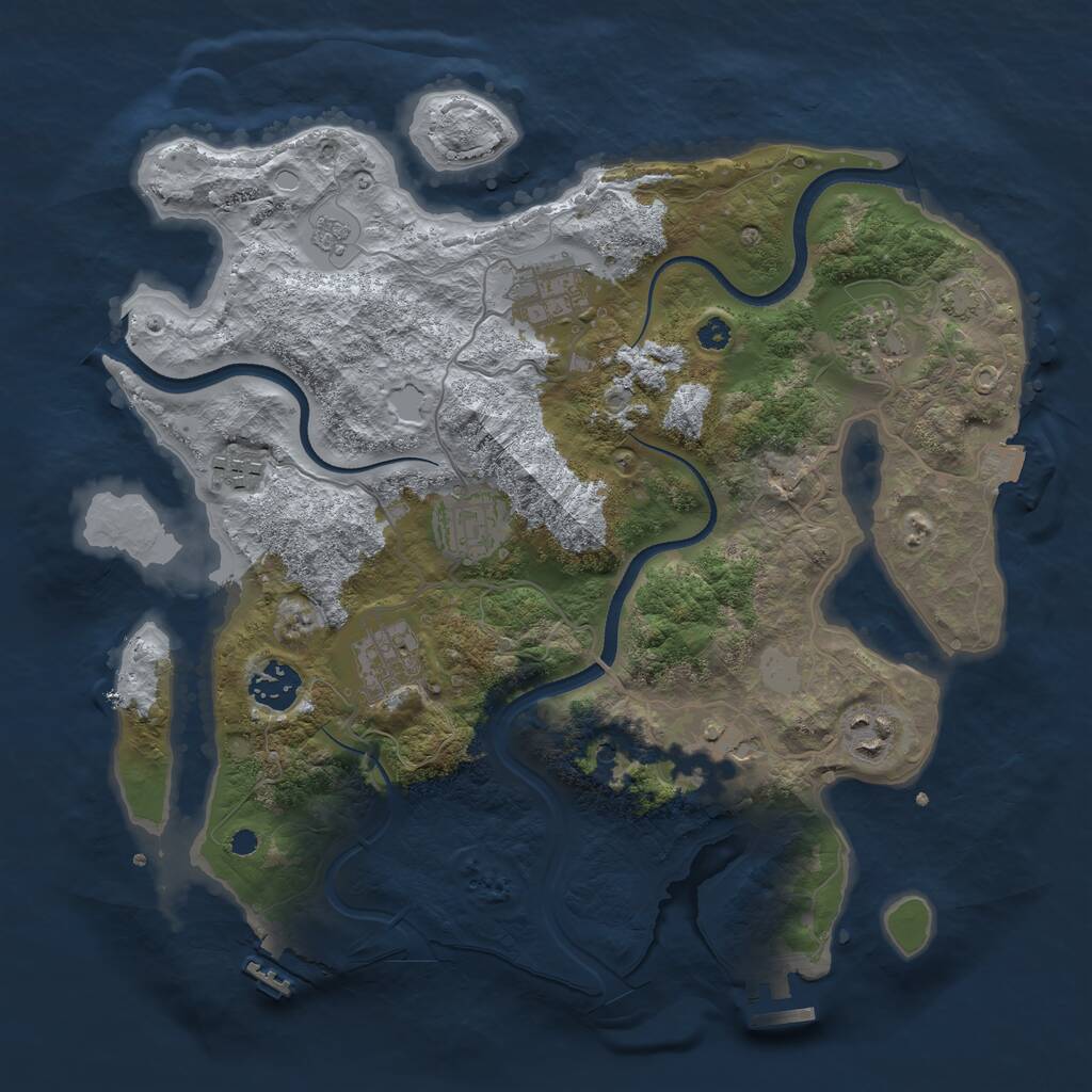 Rust Map: Procedural Map, Size: 3400, Seed: 47322644, 14 Monuments