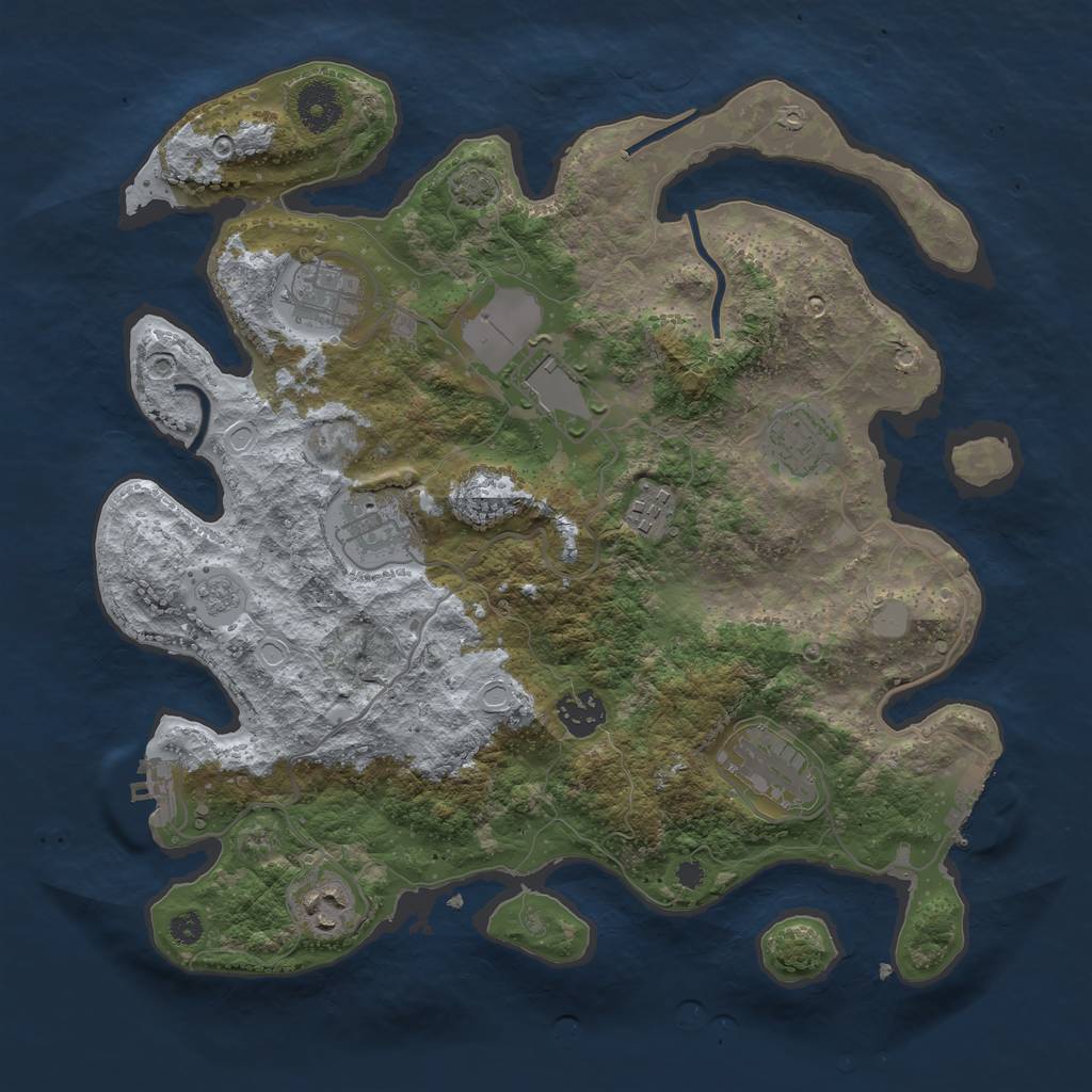 Rust Map: Procedural Map, Size: 3500, Seed: 41258783, 15 Monuments