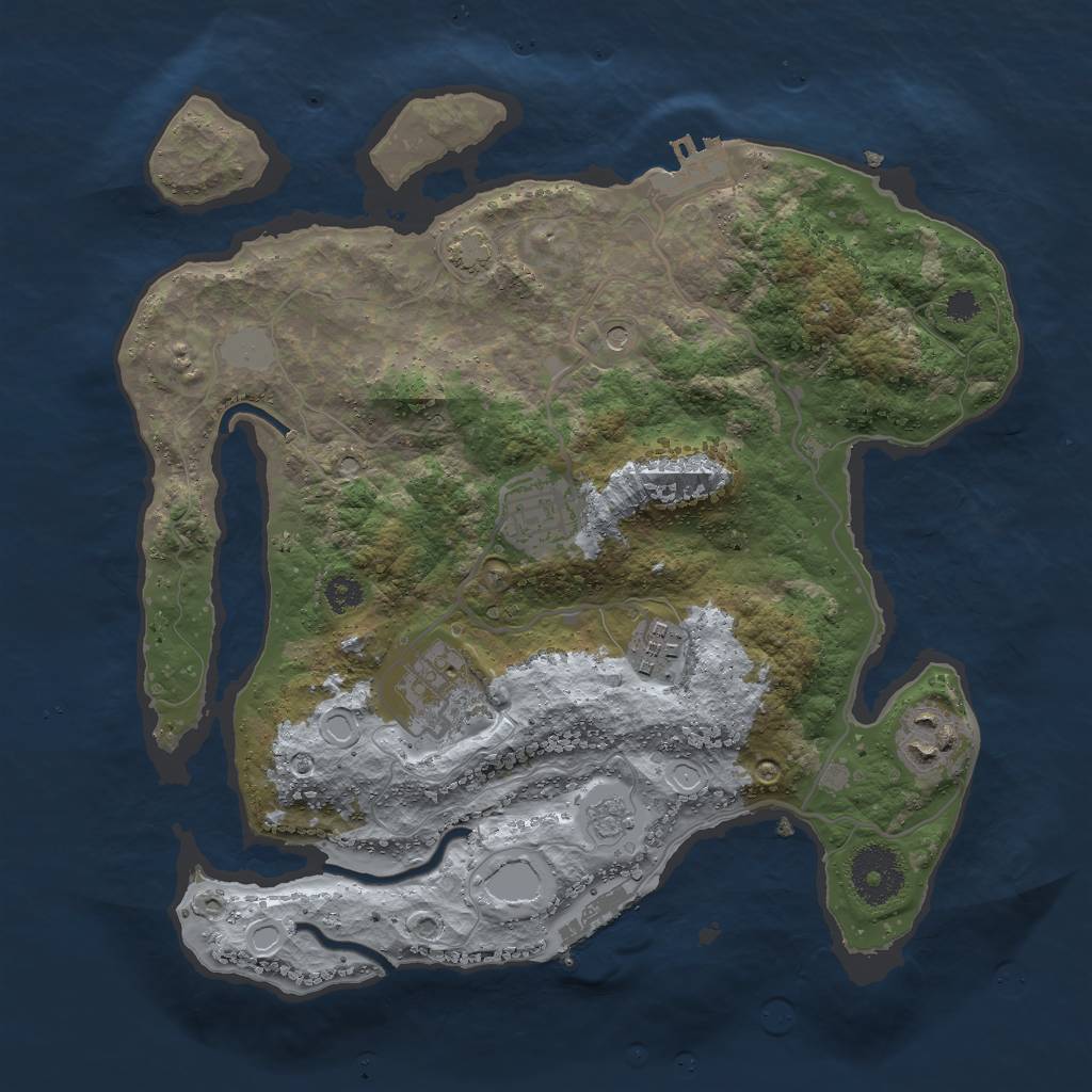 Rust Map: Procedural Map, Size: 3000, Seed: 1600331867, 12 Monuments