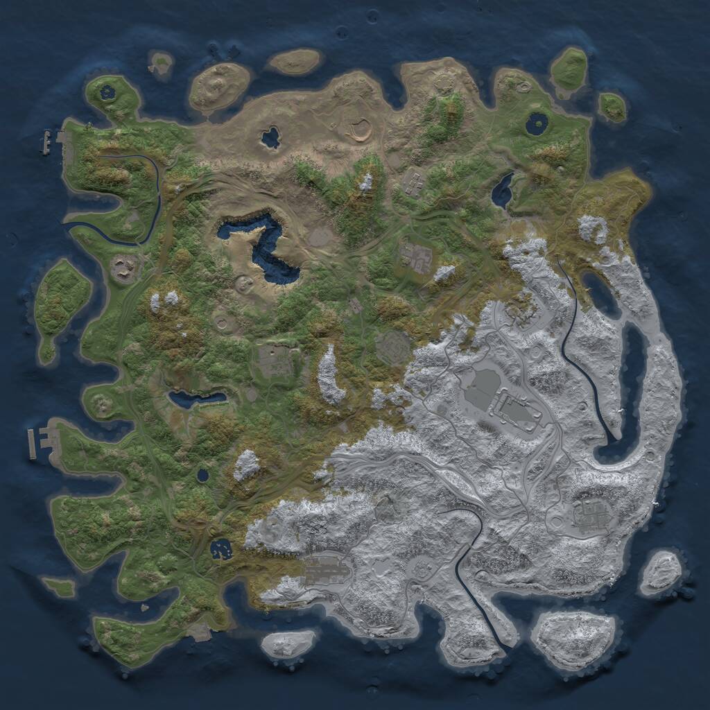 Rust Map: Procedural Map, Size: 4769, Seed: 1429883456, 17 Monuments