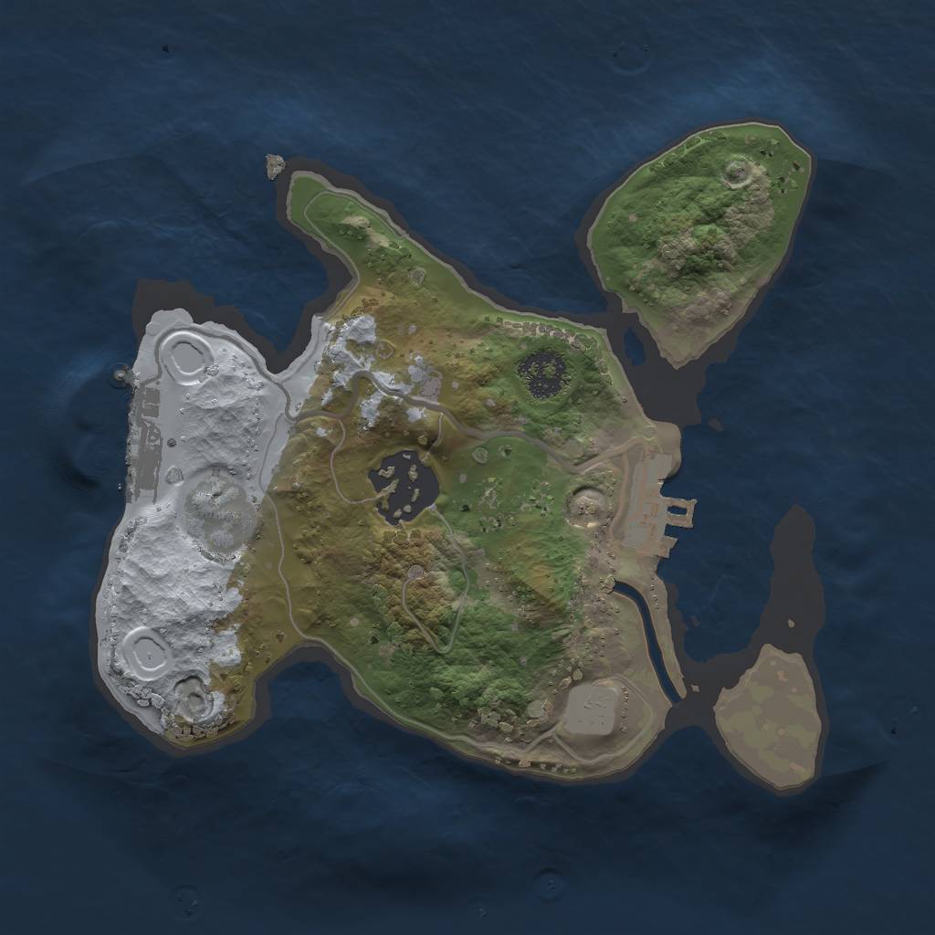 Rust Map: Procedural Map, Size: 2000, Seed: 1585202470, 6 Monuments