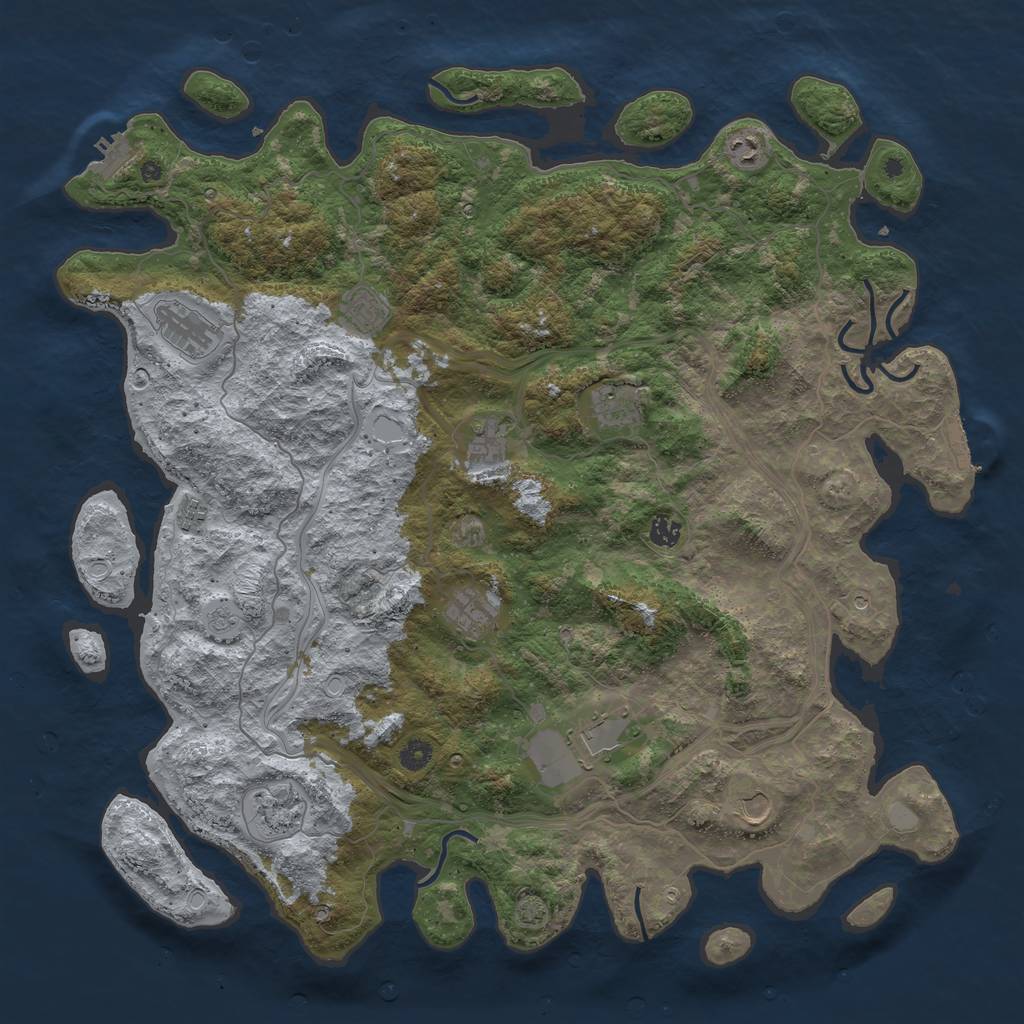 Rust Map: Procedural Map, Size: 4800, Seed: 363655129, 19 Monuments