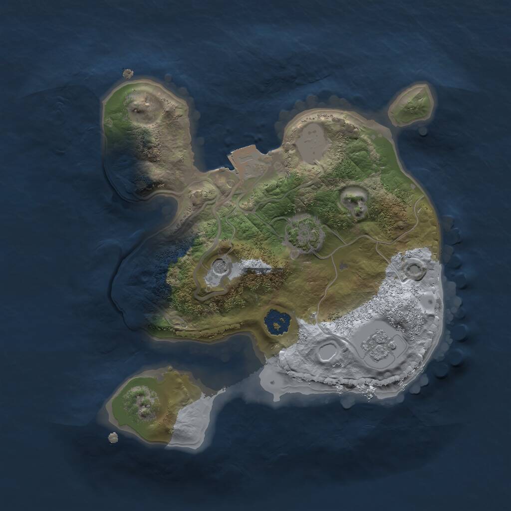 Rust Map: Procedural Map, Size: 2000, Seed: 1664559673, 4 Monuments