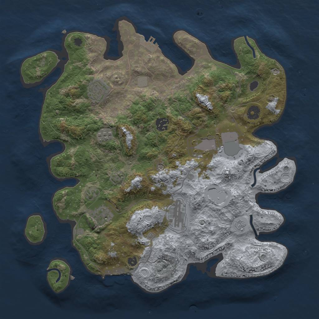 Rust Map: Procedural Map, Size: 3500, Seed: 89615135, 14 Monuments