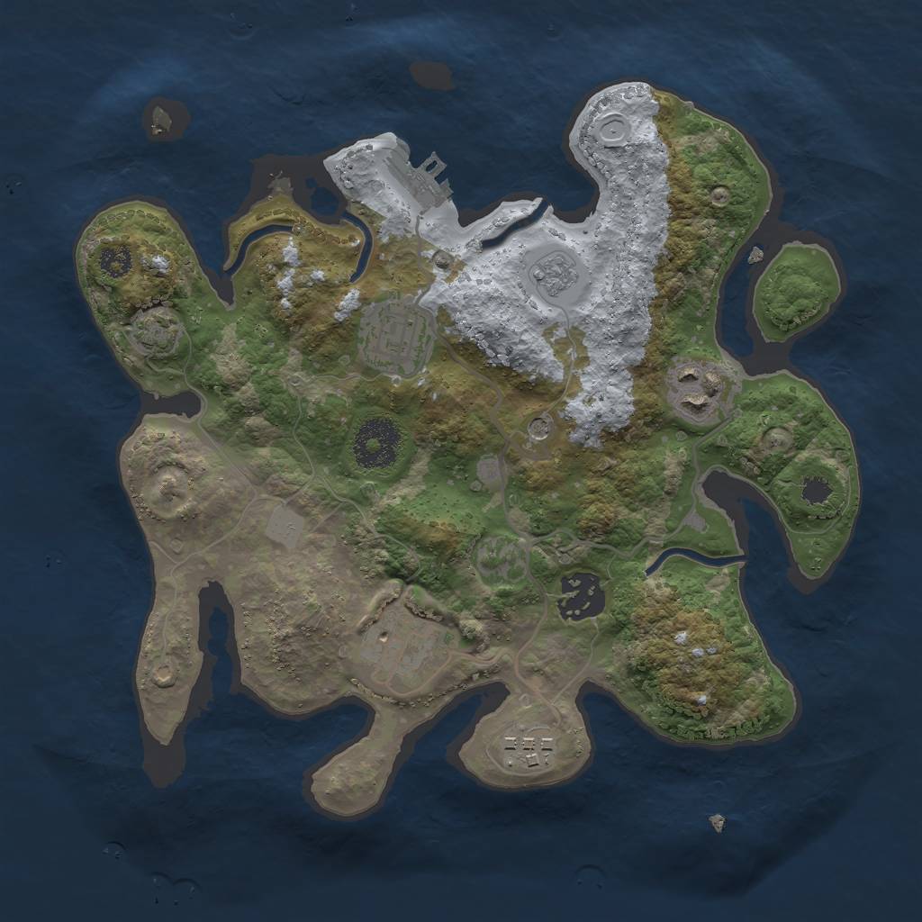 Rust Map: Procedural Map, Size: 2800, Seed: 40012324, 12 Monuments
